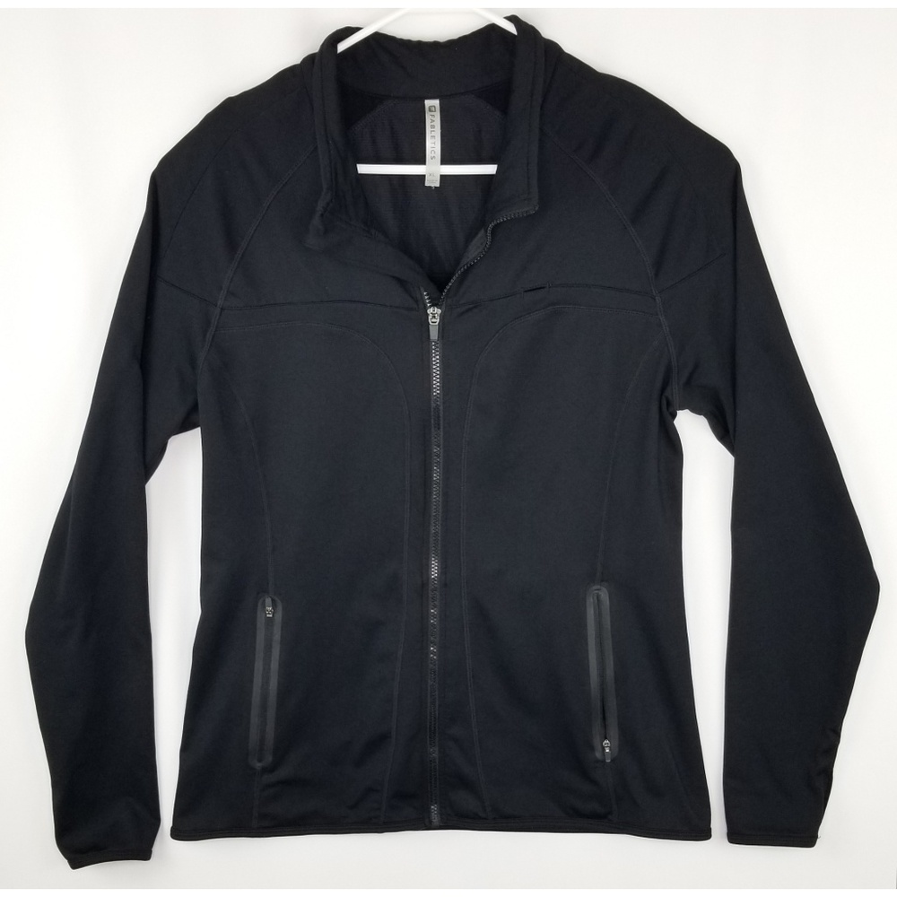 Fabletics Vented Black Zip Jacket Size XL